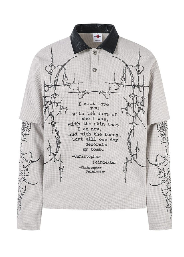 TALKLESSFASHION M / gray Jiayloku Men's Fall 2025 New American Retro Trendy Brand Dark Fake Two Polo Shirt Lapel T-Shirt