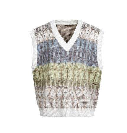 THETLSTUDIO M / gray Korean Couple V-Neck Sweater Vest