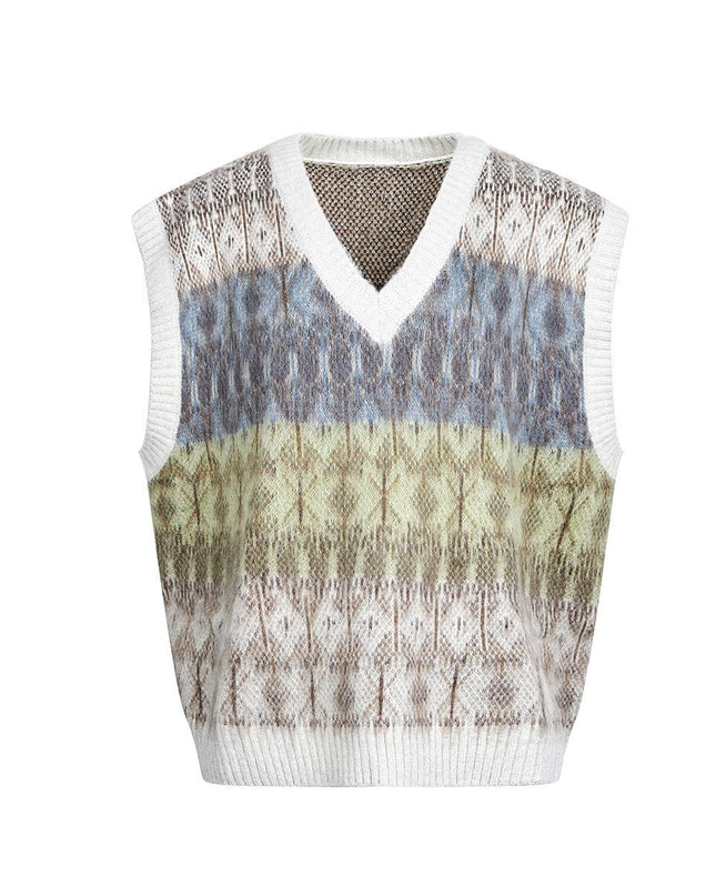 TALKLESSFASHION M / gray Korean Couple V-Neck Sweater Vest
