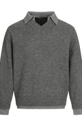TALKLESSFASHION M / Grey Hyper-Lazy Two-Piece Executive Knit