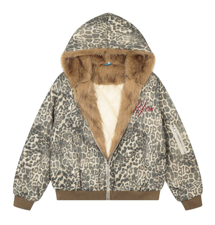 THETLSTUDIO M / Leopard print Leopard Plush Mountain Padded Jacket