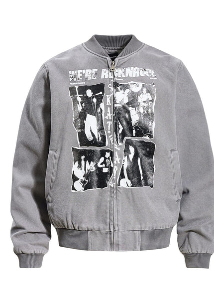 THETLSTUDIO M / lime Washed Canvas Flight Bomber Jacket