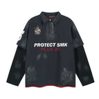 M / Navy blue spell red