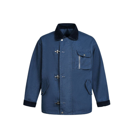 THETLSTUDIO M / Navy EON 26 spring new spot American vintage machine buckle heavy cotton canvas jacket jacket for men