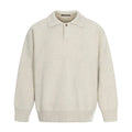 TALKLESSFASHION M / Oatmeal MYC011 GXFortune Winter American Heavy Solid Color Polo Collar Sweater Men's and Women's High-End Loose Warm Top Trend