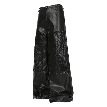 TALKLESSFASHION M / Picture black pants Crocodile print shoulder pads, leather jackets, jackets, niche European and American hiphop jackets, men's trends, high-end vintage tops