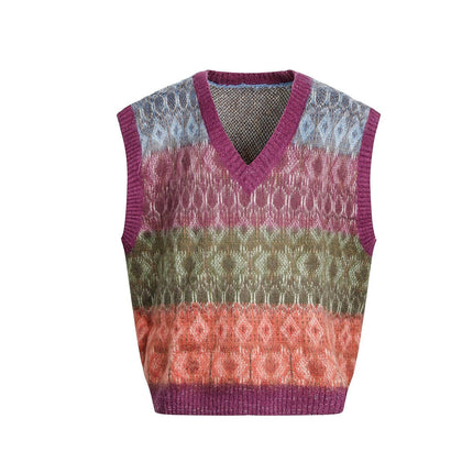 TALKLESSFASHION M / purple Korean Couple V-Neck Sweater Vest