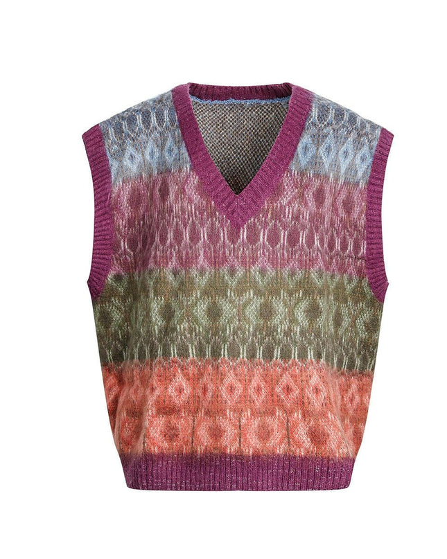 TALKLESSFASHION M / purple Korean Couple V-Neck Sweater Vest