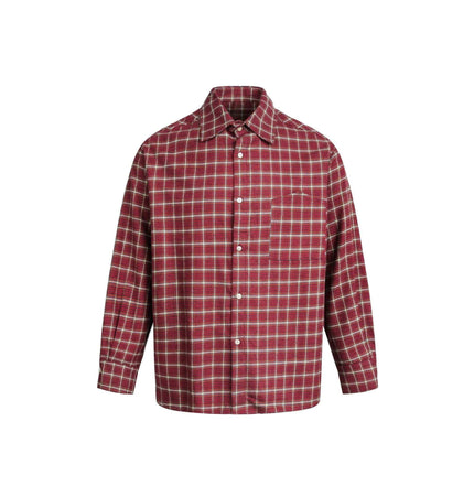 THETLSTUDIO M / red EON 26 spring new spot American street trend vintage plaid long sleeve shirt men