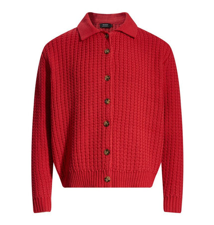 THETLSTUDIO M / red GXFortune American Vintage Button-Down Cardigan Sweater Cleanfit Versatile Lazy Short Knit