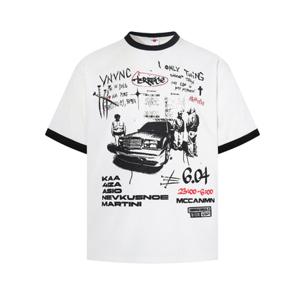 TALKLESSFASHION M / white Jiayiku 2026 new summer T-shirts, Korean niche personality couple T-shirts, short-sleeved waffle base shirts, men and women