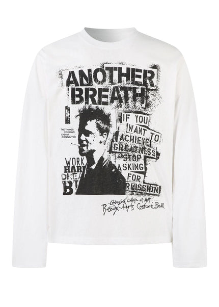 THETLSTUDIO M / white Jiayiku Autumn 2025 New American Retro Hip-Hop Trendy Brand Tee Street Culture Shirt Punk T-Shirt Long Sleeve Men