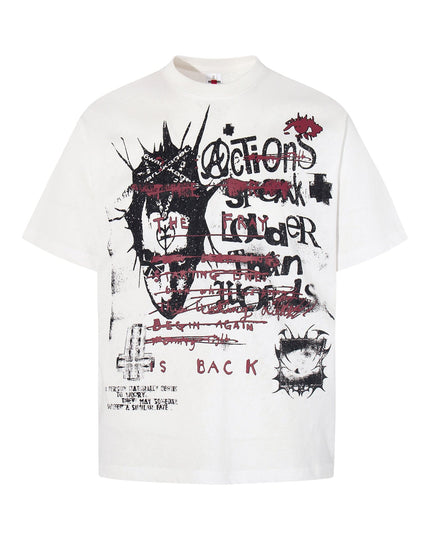 TALKLESSFASHION M / white Jiayiku's 2026 new American street punk trendy brand original T-shirt pure cotton trendy personalized short-sleeved base shirt