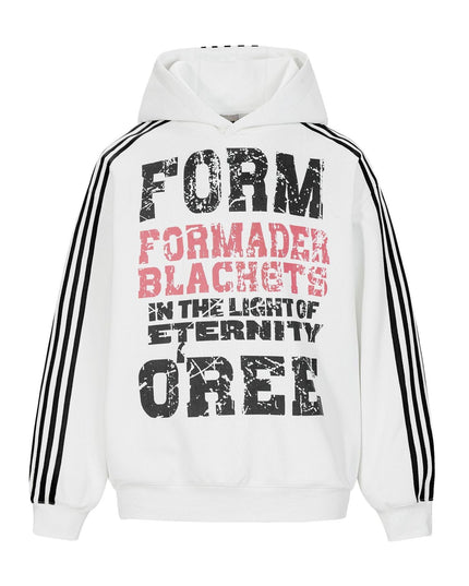 TALKLESSFASHION M / white OREETA American vintage mottled distressed letter print hoodie hoodie men's and women's trendy couple hoodies