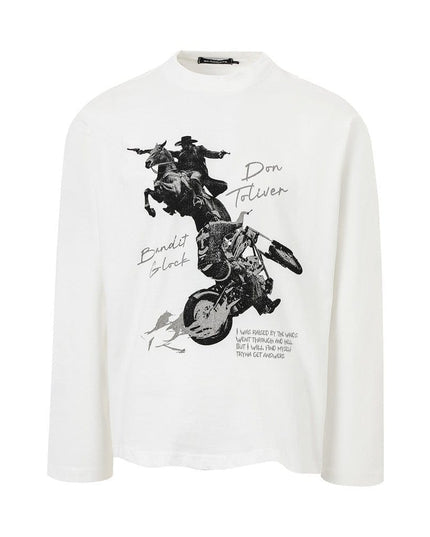 TALKLESSFASHION M / white TALKLESSFASHION : Retro Knight Loose Tee
