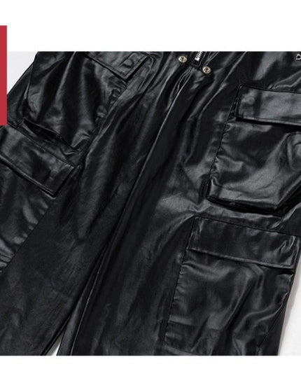 TALKLESSFASHION MatteCoat Casual leather Pants—-5388