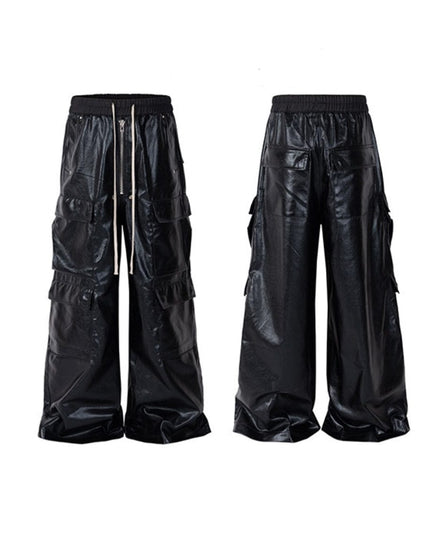 TALKLESSFASHION MatteCoat Casual leather Pants—-5388
