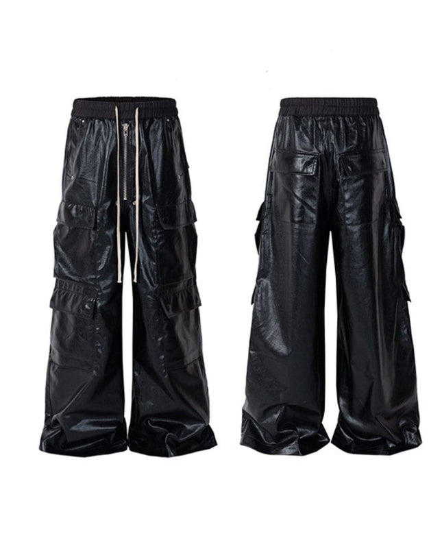 TALKLESSFASHION MatteCoat Casual leather Pants—-5388