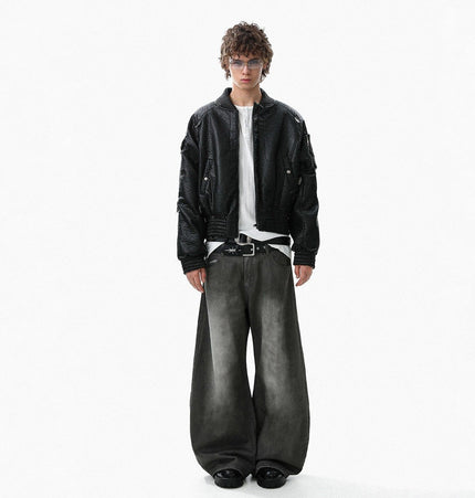 THETLSTUDIO Mecha Pilot Padded Leather Jacket