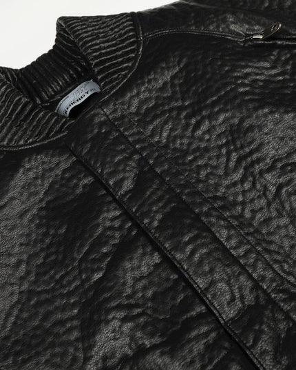 TALKLESSFASHION Mecha Pilot Padded Leather Jacket