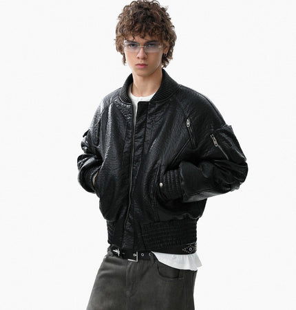 THETLSTUDIO Mecha Pilot Padded Leather Jacket