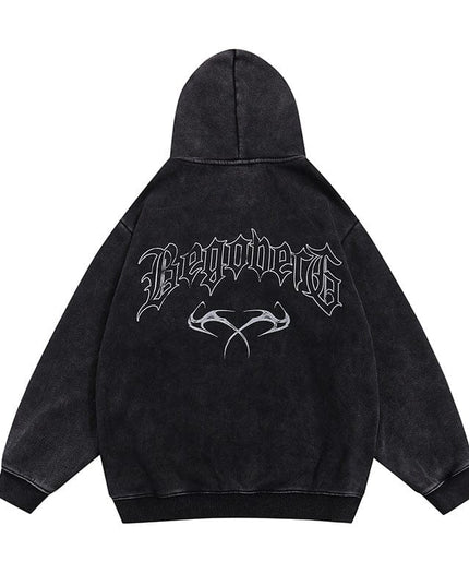 TALKLESSFASHION Men's Printed Hooded Cardigan Coat