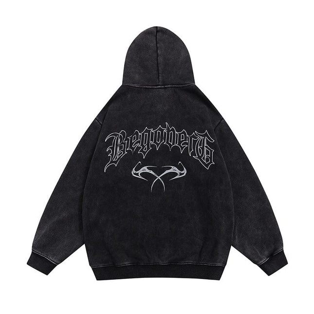 TALKLESSFASHION Men's Printed Hooded Cardigan Coat