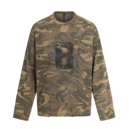 TALKLESSFASHION Military Camo Oversized Heavy Sweatshirt