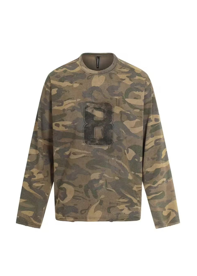 TALKLESSFASHION Military Camo Oversized Heavy Sweatshirt