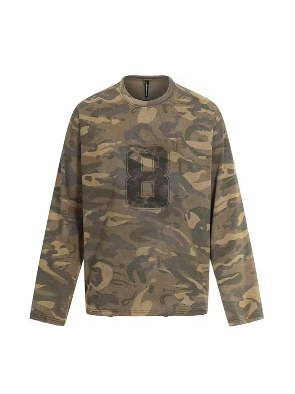 Military Camo Oversized Heavy Sweatshirt