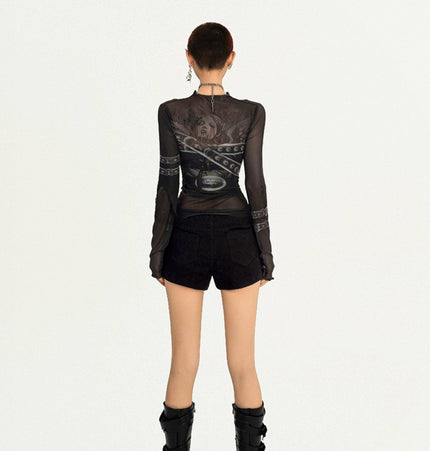 TALKLESSFASHION Milk Cool Molly Original design studded black ultra shorts female punk hot girl low-waisted slimming American hot pants