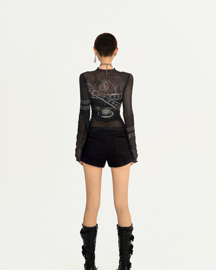 TALKLESSFASHION Milk Cool Molly Original design studded black ultra shorts female punk hot girl low-waisted slimming American hot pants