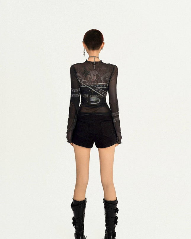 TALKLESSFASHION Milk Cool Molly Original design studded black ultra shorts female punk hot girl low-waisted slimming American hot pants
