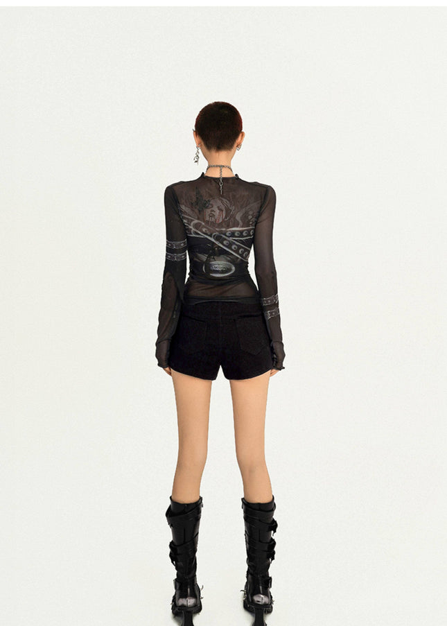 TALKLESSFASHION Milk Cool Molly Original design studded black ultra shorts female punk hot girl low-waisted slimming American hot pants