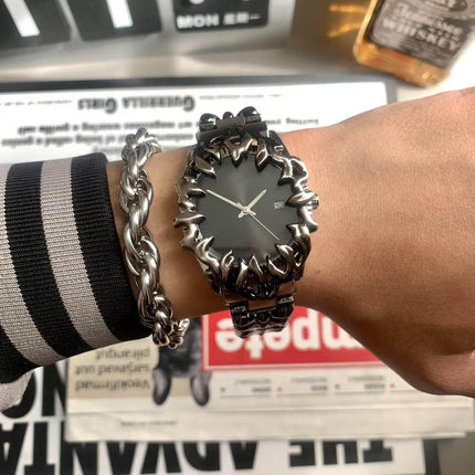 TALKLESSFASHION Millennial special-shaped watches, mid-vintage, European and American style, high-end personality, creativity, niche design, carved tide men's watches
