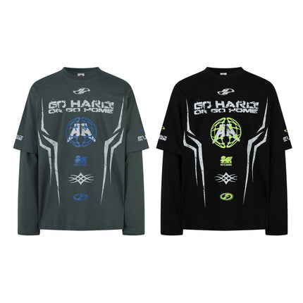 TALKLESSFASHION Motorcycle Fake Two-Piece Tee