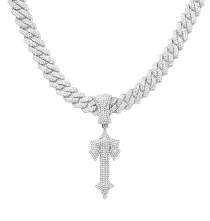 TALKLESSFASHION MS Sword Cuban Chain American Hip Hop Diamond Full Diamond Trend Hiphop Rap Rap Premium Pendant Men's Necklace