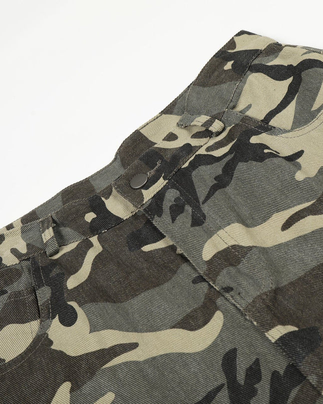 TALKLESSFASHION New American Street Chao High Street Personality Design Camouflage Casual Pants
