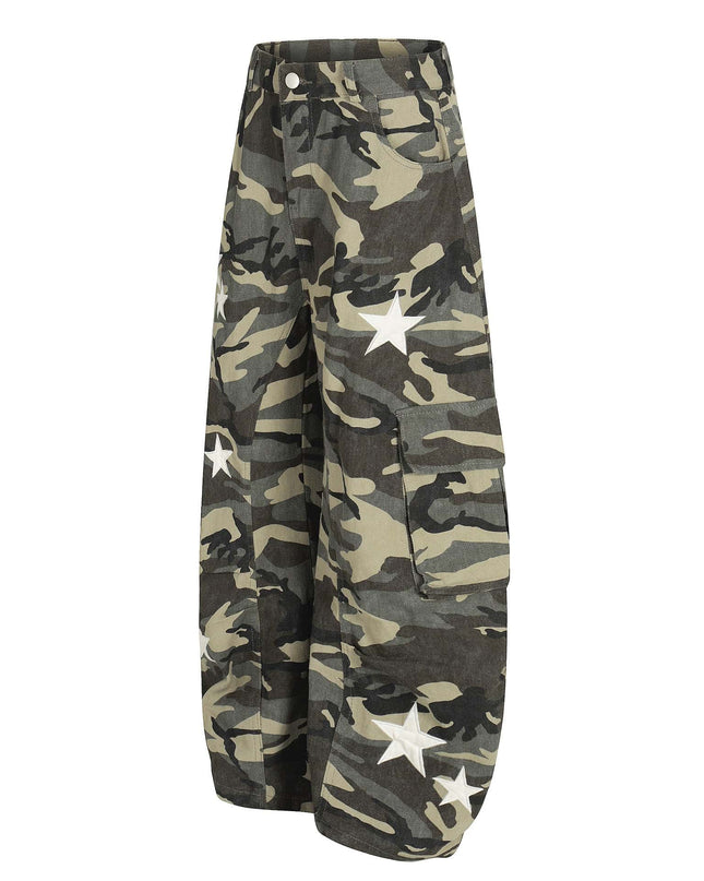 TALKLESSFASHION New American Street Chao High Street Personality Design Camouflage Casual Pants