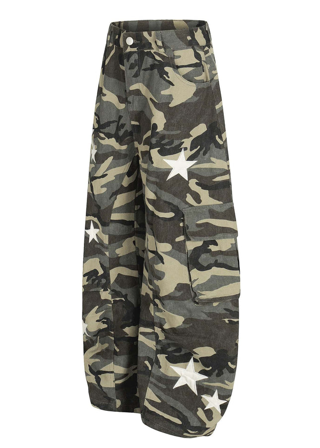 TALKLESSFASHION New American Street Chao High Street Personality Design Camouflage Casual Pants