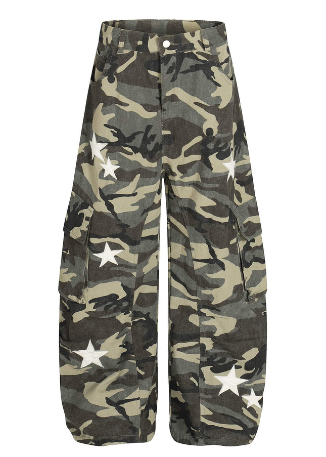 TALKLESSFASHION New American Street Chao High Street Personality Design Camouflage Casual Pants