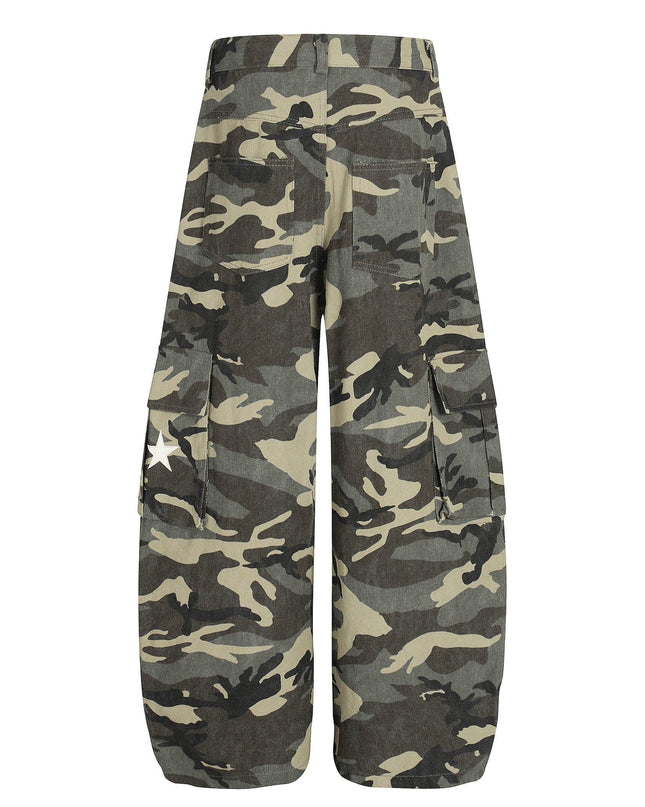 TALKLESSFASHION New American Street Chao High Street Personality Design Camouflage Casual Pants
