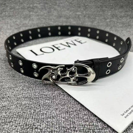 TALKLESSFASHION New Stylish Y2K Hollow PU Leather Fashion Punk Belt For Men