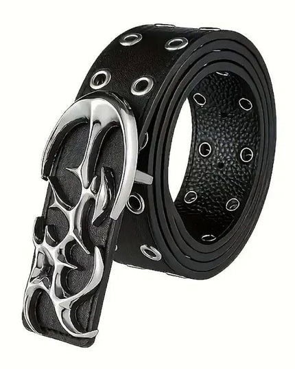 TALKLESSFASHION New Stylish Y2K Hollow PU Leather Fashion Punk Belt For Men