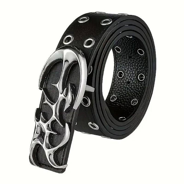 TALKLESSFASHION New Stylish Y2K Hollow PU Leather Fashion Punk Belt For Men