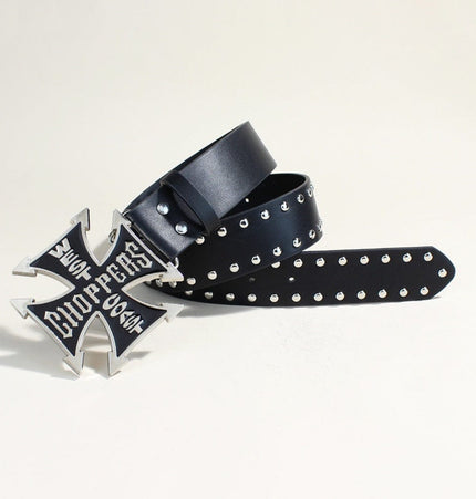 TALKLESSFASHION New Trend Belt Fashion Personality Willow Stud Youth Belt Punk Cross Snap Casual Pants Belt In Stock Wholesale