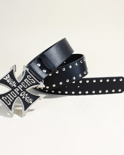 TALKLESSFASHION New Trend Belt Fashion Personality Willow Stud Youth Belt Punk Cross Snap Casual Pants Belt In Stock Wholesale