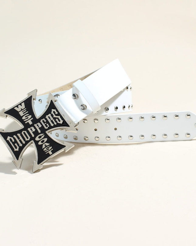 TALKLESSFASHION New Trend Belt Fashion Personality Willow Stud Youth Belt Punk Cross Snap Casual Pants Belt In Stock Wholesale