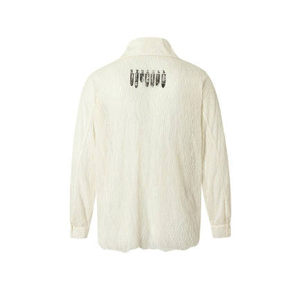 TALKLESSFASHION Niche Deconstructed Pleated Graffiti Shirt