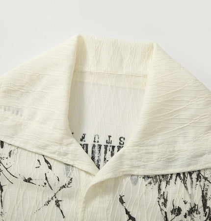 THETLSTUDIO Niche Deconstructed Pleated Graffiti Shirt